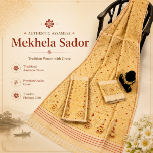 Golden Ivory Heritage Mekhela Sador