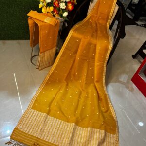 MUSTARD YELLOW SADOR MEHELA WITH ERI WORK