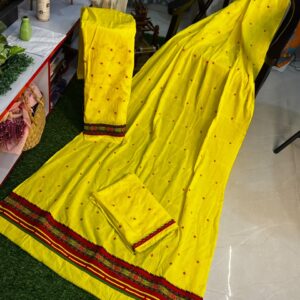 YELLOW  ORIGINAL  COTTON  DIMASA SADOR MEKHELA