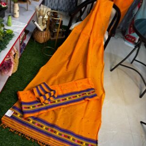 ORANGE HANDWOVEN DIMASA SADOR MEKHELA