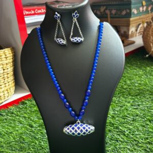 Royal Blue Beaded Jewelry Set