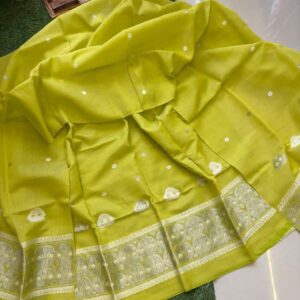 Lime Green Nooni Cotton Mekhela Sador