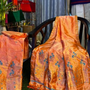 The Sunset Glow: Exclusive Handwoven Pure Pat Mekhela Sador
