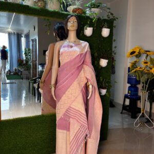 ​Handwoven Light Lavender Eri Work Brocat Jura