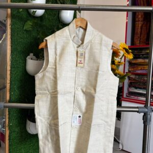 Calendared Eri Silk Waistcoat – Natural Ivory